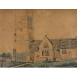 Joseph PAGE (British 19th Century) Rodborough Church, Watercolour, Photocopy of a dedication to