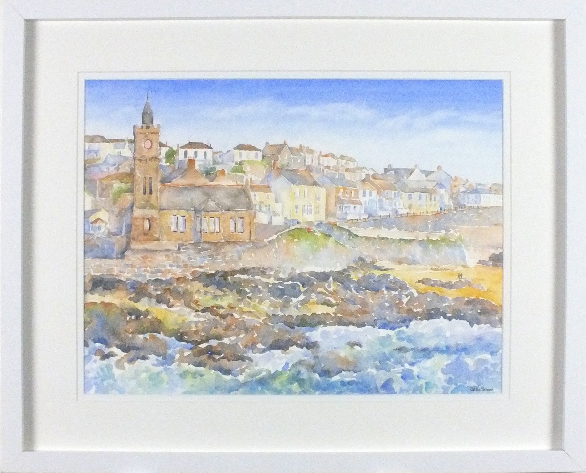 Julia PASCOE (British b. 1967) Porthleven, Watercolour, Signed lower right, titled and signed on - Image 2 of 2