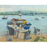 John STADDON (British b.1946) Back from Fishing, Teignmouth, Oil on board, Signed lower right,