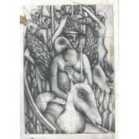 Maurice SUMRAY (British 1920-2004) Triumph of Peace - figures on a carousel, Pencil on paper -