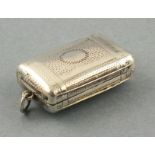 A Georgian silver vinaigrette Birmingham 1815, Matthew Linwood, rectangular, the gilt interior