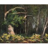 Franklin WHITE (British 1892-1975) In the Woods, Oil on canvas board, Titled verso, 10.25" x 13" (