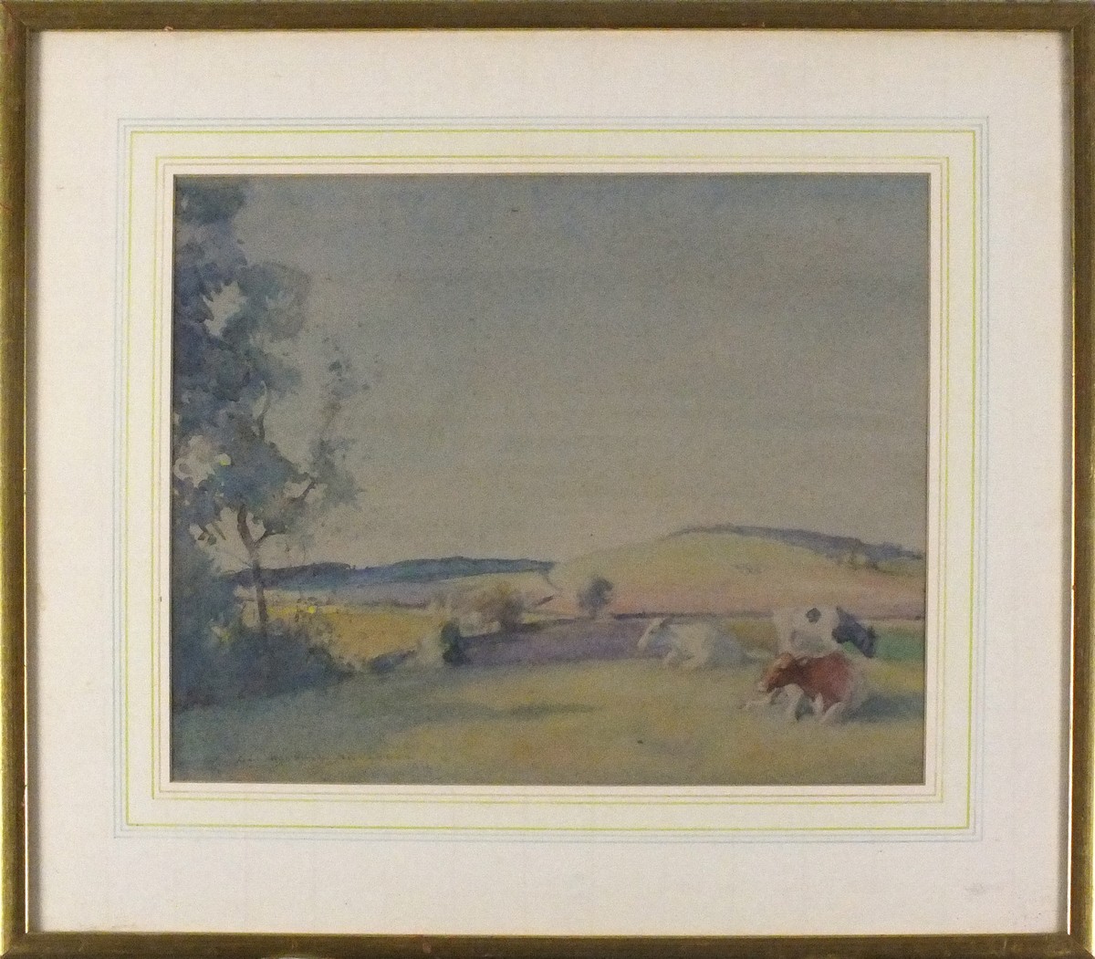 George Mottram MOORHOUSE (British 1882-1960) Cattle in a Summer Meadow, Watercolour, Signed and - Image 2 of 2