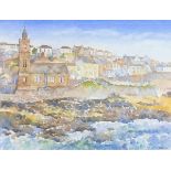 Julia PASCOE (British b. 1967) Porthleven, Watercolour, Signed lower right, titled and signed on