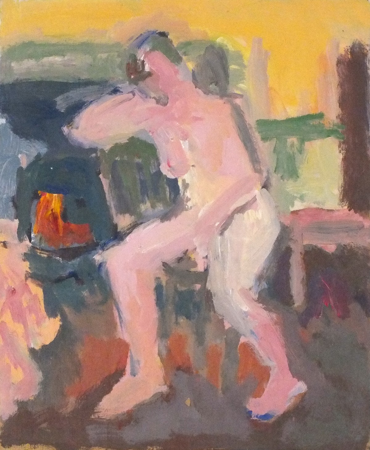 John HARVEY (British b. 1936) Nude Study - seated on a couch hands clasped, Oil on board, 19.75" x - Image 4 of 18