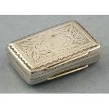 A Georgian silver vinaigrette Birmingham 1830, Thomas Bickley, rectangular with foliate bright-cut