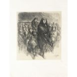 Theophile-Alexandre STEINLEN (Swiss 1859-1923) The Belgian Exodus, Lithograph circa 1915, Numbered