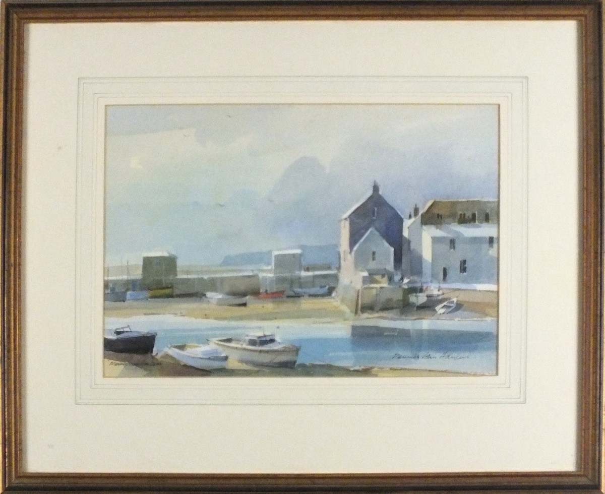 Dennis John HANCERI (British 1928-2011)  Mevagissey Harbour - low tide, Watercolour, Signed lower - Image 2 of 2