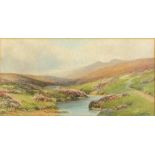 Constance M ROWE (British early 20th Century) Moorland View with a Beck, Watercolour, Signed lower