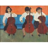 Horas KENNEDY (British 1917-1997) Three Cellists, Oil on board, 11.5" x 15" (29cm x 38cm)