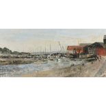 Harley CROSSLEY (British 1936-2013) Harbour at low tide, Oil on board, Signed and dated '74 lower