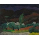 Horas KENNEDY (British 1917-1997) French Landscape II, Oil on paper, 11.75" x 14.25" (30cm x 36cm)