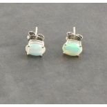 A pair of Ethiopian opal studs