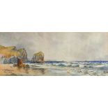 Thomas SIDNEY (British 19/20th Century) The Lion Rock - Kynance, Watercolour, Signed and titled