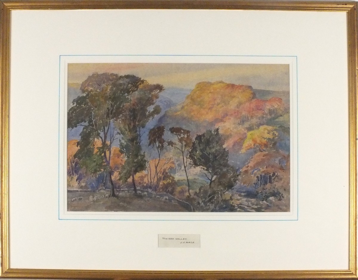 John E MACE (20th Century British) The Esk Valley, Watercolour, Signed lower right, 12.5" x 19" ( - Image 2 of 2