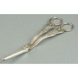 A pair of silver grape scissors, London 1912, William Eaton, Queens pattern, 107 gms