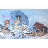 After William Russell FLINT (British 1880-1969) Rococo Aphrodite, Lithograph, Blind stamp lower