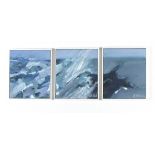 Jim WHITLOCK (British 1944) Wave Power - a triptych, Oil on canvas framed as one, Signed lower