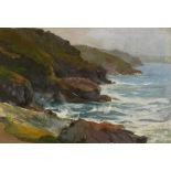 E WRIGHT (British 19th/20th Century) From Gurnards Head - Cornwall, Oil on board, Signed and
