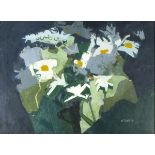 Samuel DODWELL (British 1909-1990) Ox-eye Daisies and Foliage, Oil on canvas, Signed lower right,