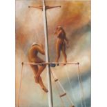 Sue RICHARDSON (British b. 1945) Up the Mast, Oil on canvas, 23.5" x 15.5" (59cm x 39cm)