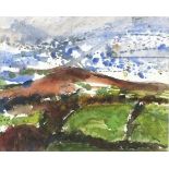 Jonathan HAYTER (British b.1959) A View of Sancreed Beacon, Watercolour & ink, Inscribed, Signed