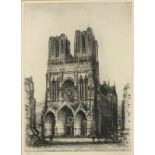 Edward W SHARLAND (British 1884-1967) Reims Cathedral, Steel engraving, Signed in pencil, 15.75" x