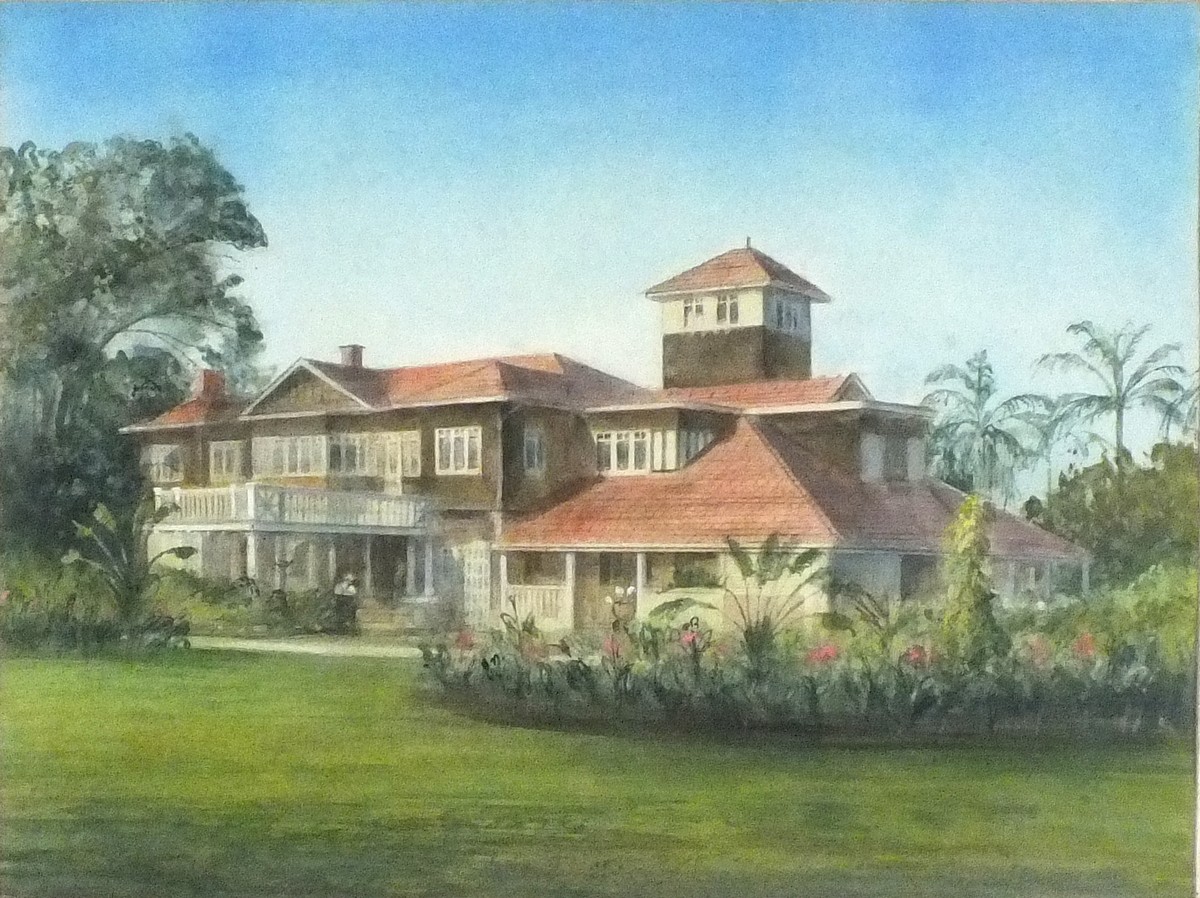 Richard SMALL (20th Century) Fernhill (Newman House) -  Caboolture Queensland, Watercolour, Signed