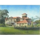 Richard SMALL (20th Century) Fernhill (Newman House) -  Caboolture Queensland, Watercolour, Signed