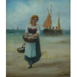 M ROSENSTEIN (19th/20th Century) Unloading the Catch, Oil on tin, Signed and dated 1901 lower