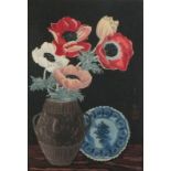 Yoshijiro URUSHIBARA (Japanese 1888 - 1953) Anemones in a Vase, Wood-cut, Signed in pencil lower