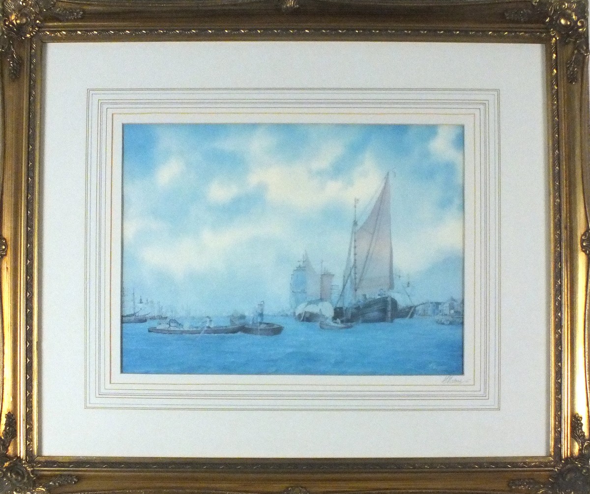 Andrew F MALONE (British 20th Century) Busy 18th Century Harbour, Lithograph, Signed in pencil to - Image 2 of 2