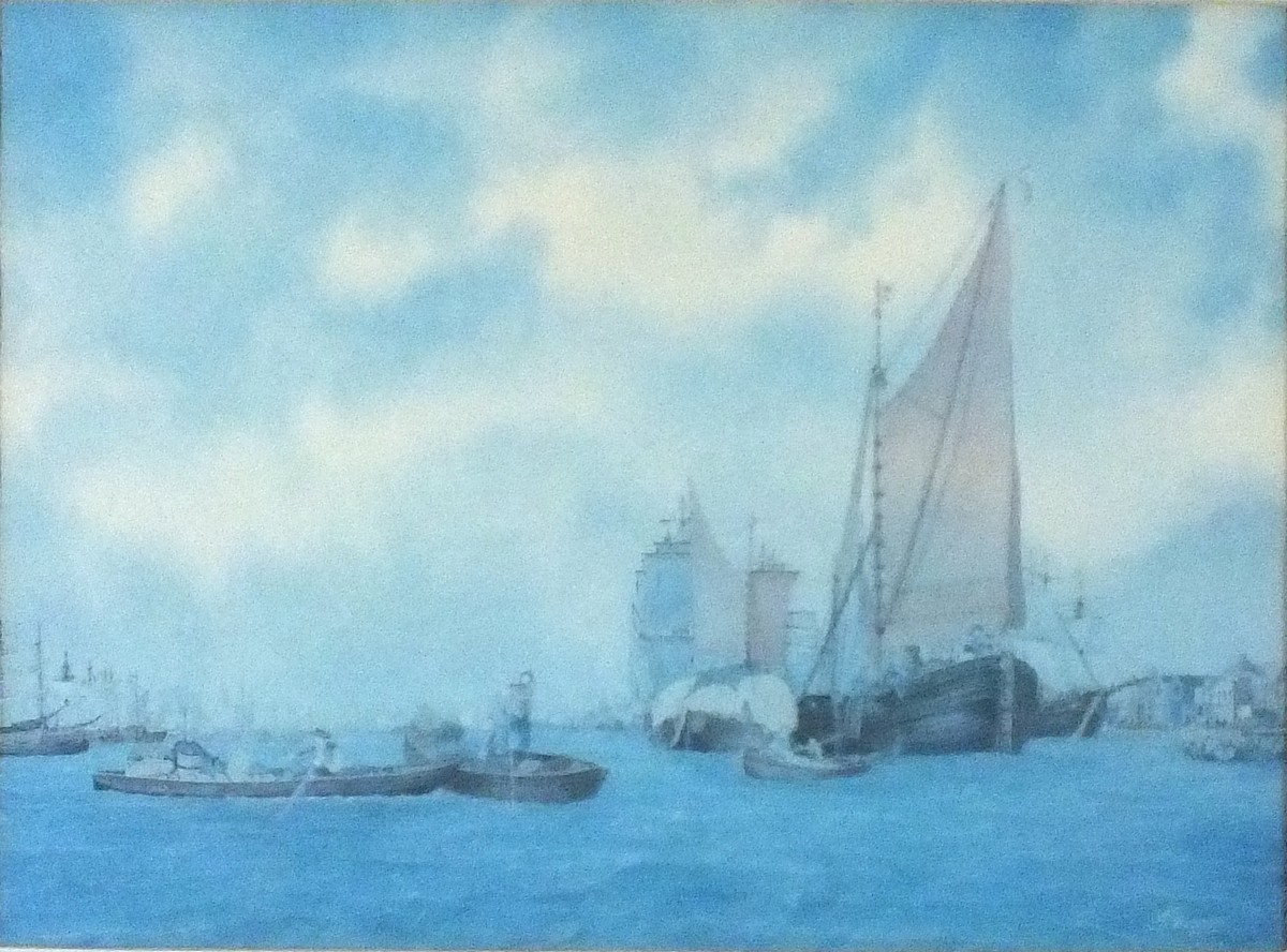 Andrew F MALONE (British 20th Century) Busy 18th Century Harbour, Lithograph, Signed in pencil to