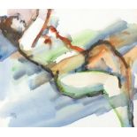 MOSS (20th Century) Reclining Nude, Watercolour, Signed lower left, 10.5" x 12.25" (27cm x 31cm)