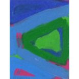 Anthony FROST (British b. 1951) Abstract - Green Triangle with Blue Ground and Magenta Wedges.