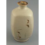 The Leach Pottery white vase with abstract pattern, 8.25" high (21cm)