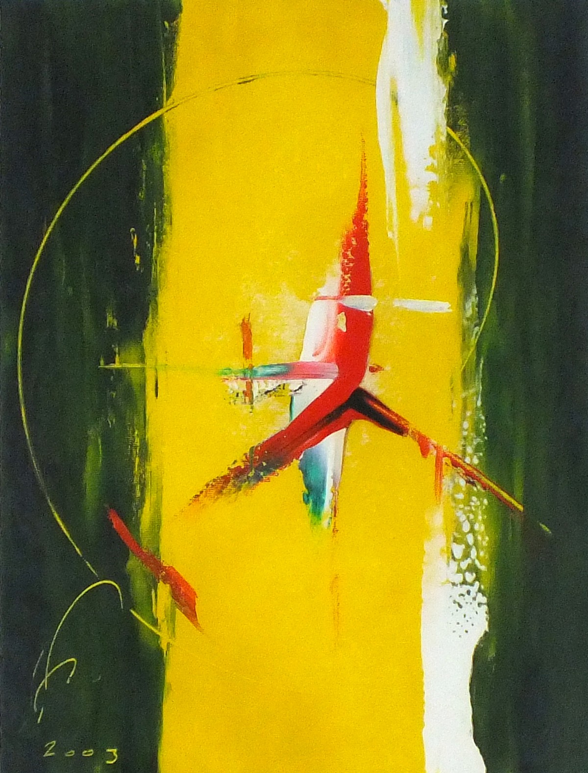 R FEARNE (British 20th Century) Fusion II - abstract, Oil on paper, Signed and dated 2003 lower