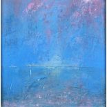 Richard Lannowe HALL (British b. 1951) Blue on Pink, Mixed media on board, titled, signed and