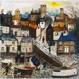 Alan FURNEAUX (British b. 1953) A Cornish Harbour, Oil on canvas, Signed lower right, titled