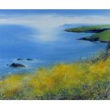 Amanda HOSKIN (British 20th/21st Century) Spring at Pentire Point, Oil on paper, Signed with