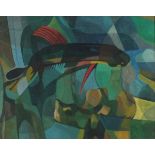 Horas KENNEDY (British 1917-1997) Flying Fish, Oil on board, Titled verso, 19.75" x 23.5" (50cm x