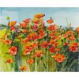 Maggie PICKERING (British b. 1940) Poppies, Watercolour, Signed lower right, titled verso, 20.5" x