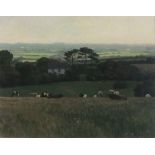 Philip TRAVERS (British b. 1945) Green Pastures West Cornwall, Oil on canvas, Signed with initials