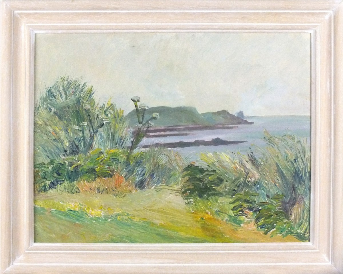 Elizabeth Lamorna KERR (British 1904-1990) St Martins, Oil on board, inscribed verso by artists - Image 2 of 2