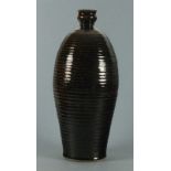 Paul BARRON (British 20th Century) Tenmoku glazed bottle vase,13.5" high (34cm)