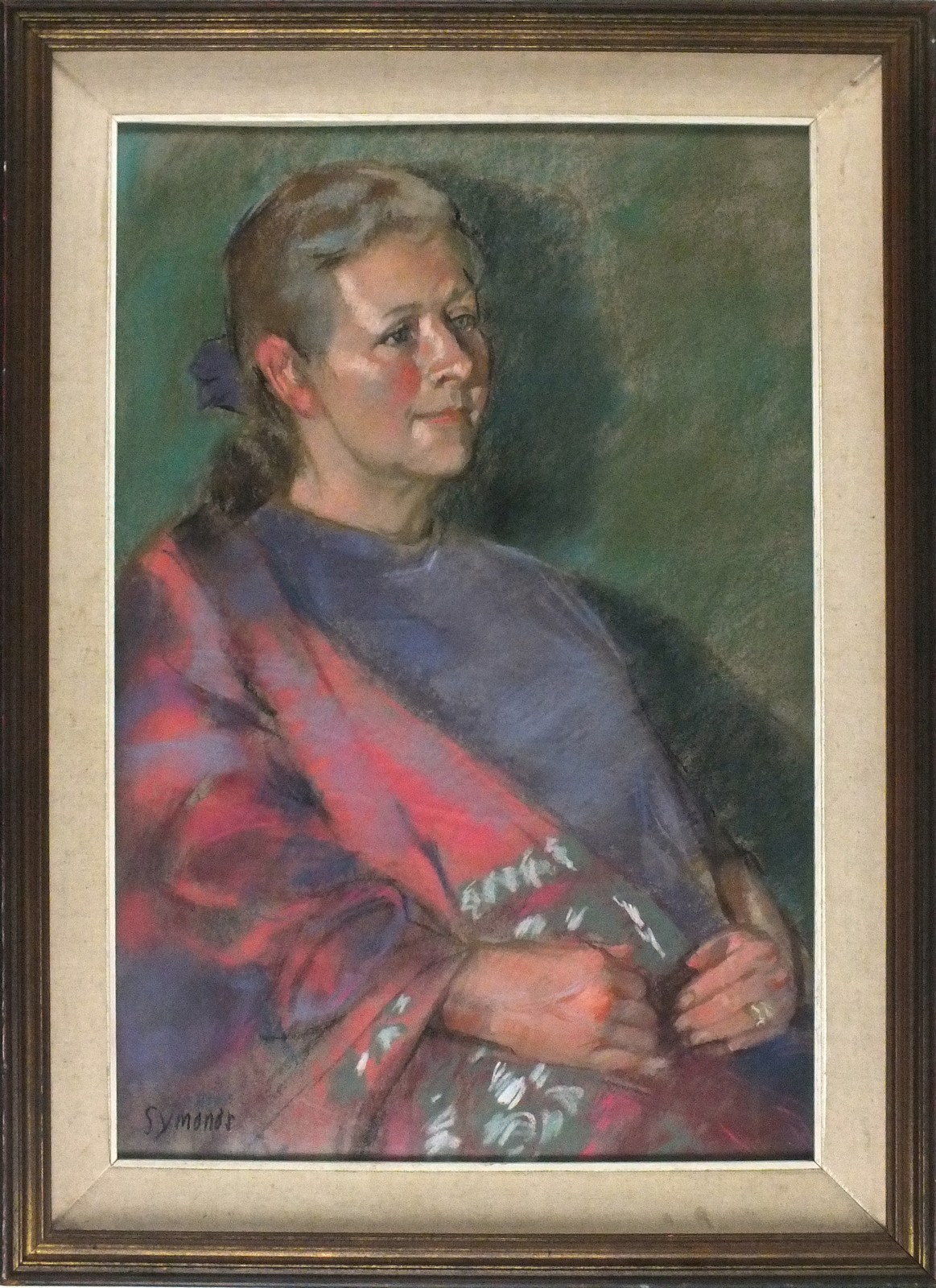 Ken SYMONDS (British 1927-2010) Portrait of the artist Maggie Pickering, Pastel, Signed lower - Image 2 of 2