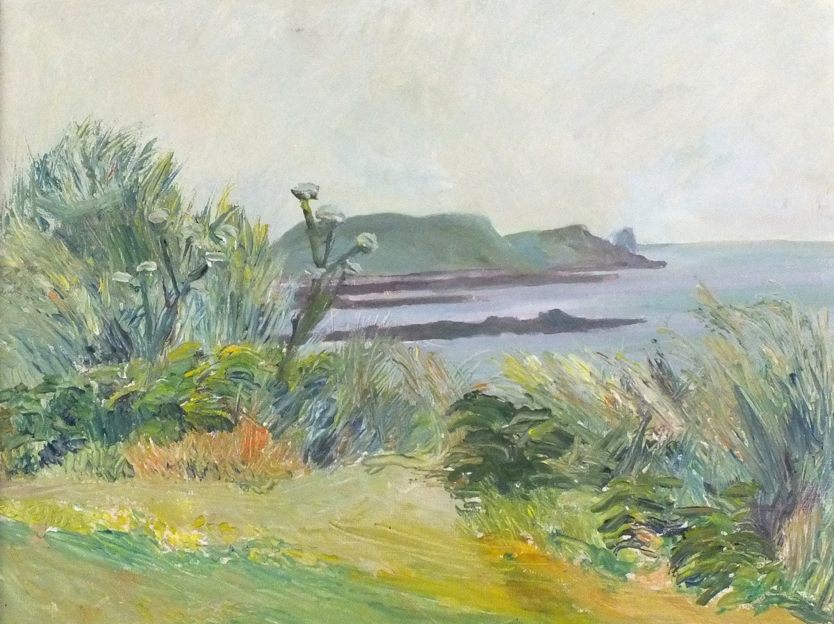 Elizabeth Lamorna KERR (British 1904-1990) St Martins, Oil on board, inscribed verso by artists