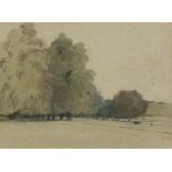 Sir Albert Edward RICHARDSON (British 1880 - 1964) Cattle in a Pasture with a Pond, Watercolour,