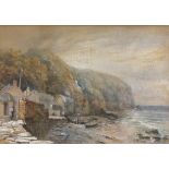 Samuel COOK of PLYMOUTH (1806 - 1859) Quiet West Country Fishing Cove, Watercolour, Signed lower