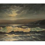Alfred Douglas DREW (British 1926 - 2002) Seascape, Oil on canvas board, Signed lower left, 19" x